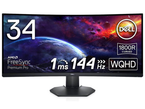 Dell 34 inch WQHD (3440×1440) 21:9 Curved Gaming Monitor – S3422DWG, 144Hz