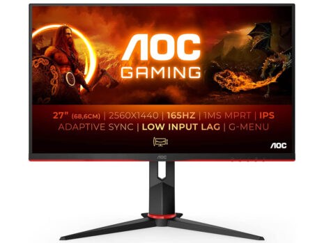 AOC Gaming Q27G2S – 27 Inch QHD (2560×1440) IPS Monitor, 165Hz, 1ms