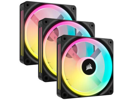 Corsair iCUE LINK QX120 RGB Fans – Triple Fan Starter Kit with iCUE LINK System Hub – Black, 120mm