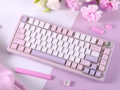YUNZII B75 PRO Wireless Mechanical 75% Gaming Keyboard, Pink