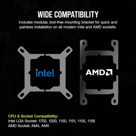 Corsair iCUE LINK H150i RGB Liquid CPU Cooler - 360mm AIO - QX120 RGB Fans - Black