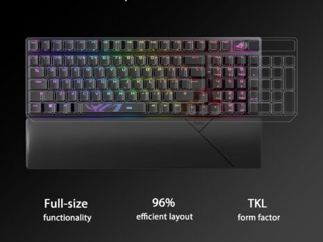 ASUS ROG Strix Scope II 96 Wireless Gaming Keyboard | PBT Keycaps, Tri-Mode Connection, Dampening Foam
