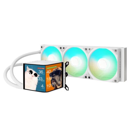TRYX 360mm ARGB AIO Cooler with 6.5'' Curved AMOLED Display & 3D Anamorphic Effect