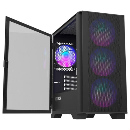 Montech AIR 100 ARGB Micro-ATX Tower: Four Pre-Installed ARGB Fans & Ultra-Minimalist Design