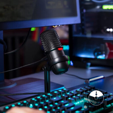 HyperX SoloCast USB Condenser Gaming Microphone with Tap-to-Mute for PC, PS4, PS5, and Mac