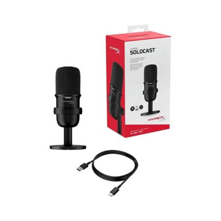 HyperX SoloCast USB Condenser Gaming Microphone with Tap-to-Mute for PC, PS4, PS5, and Mac