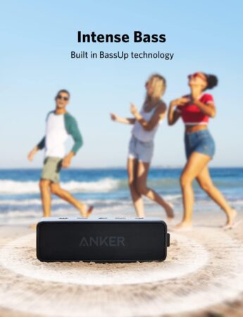Anker Soundcore 2: IPX7 Waterproof Bluetooth Speaker with 24-Hour Playtime & Stereo Sound