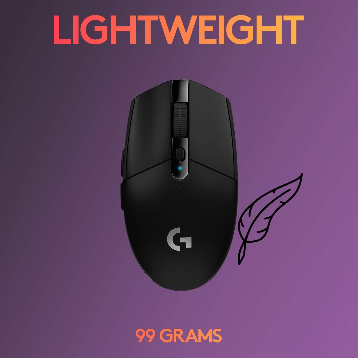 Logitech G305 LIGHTSPEED Wireless Gaming Mouse, Hero 12K Sensor, 12,000 DPI, Lightweight, 6 Programmable Buttons, 250h Battery Life
