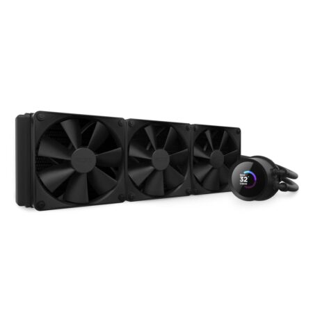 NZXT 360mm AIO Liquid CPU Cooler with Custom LCD, High-Performance Pump & 3 Fans