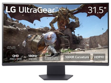 LG 32GS60QC-B Ultragear 32-inch Curved QHD Gaming Monitor | 180Hz 1ms