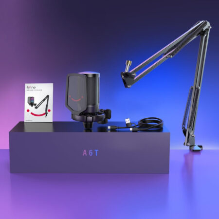 FIFINE AmpliGame A6T Gaming Condenser Microphone with Boom Arm