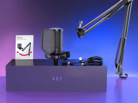 FIFINE AmpliGame A6T – USB Microphone for Gaming & Podcasting with Boom Arm