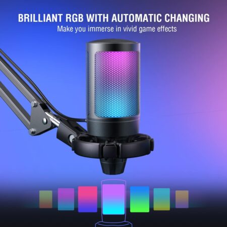 FIFINE AmpliGame A6T Gaming Condenser Microphone with Boom Arm