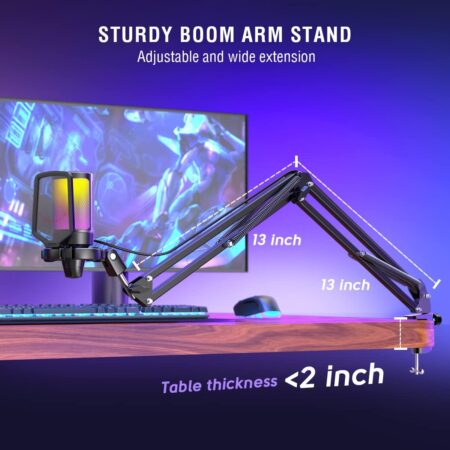 FIFINE AmpliGame A6T Gaming Condenser Microphone with Boom Arm