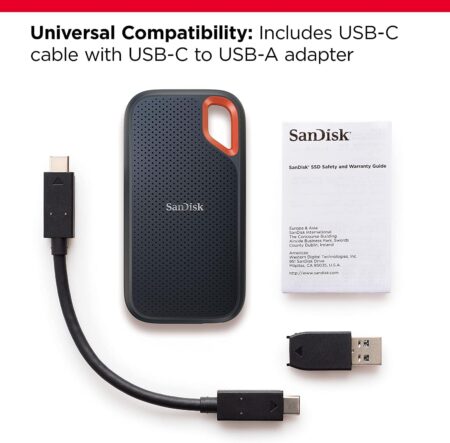 SanDisk 8TB Extreme Portable SSD - 1050MB/s, USB-C, IP65 Water & Dust Resistant