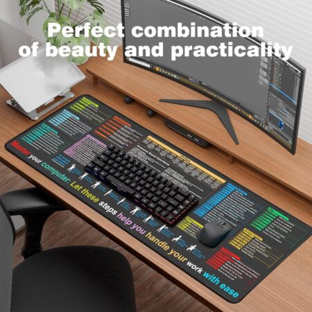 Waterproof Excel Cheat Sheet Mouse Pad - 9 Key Function Modules and Common Formulas