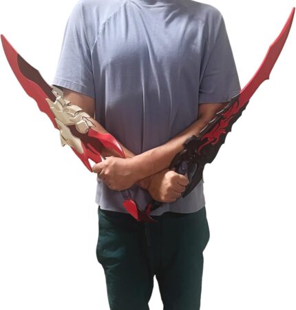 Solo Leveling 2-Piece Medieval Fantasy Kamish Wrath Foam Dagger Set for Cosplay and Collection