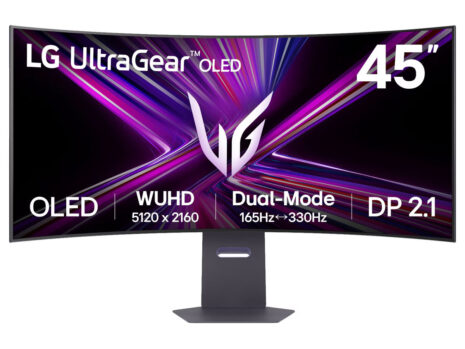 45″ LG UltraGear™ GX9 OLED Gaming Monitor (45GX950A-B), 800R curve, 5K2K WUHD (5120 x 2160), 165Hz, Black