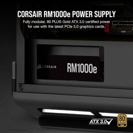 Corsair RM1000e (2023) Fully Modular, Low-Noise Power Supply - ATX 3.0 & PCIe 5.0 Ready