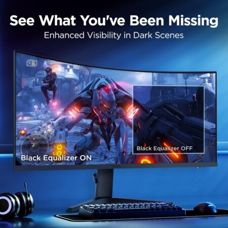 KOORUI 34E6UC 34" Curved Ultrawide WQHD Gaming Monitor 165Hz, 1000R, 1ms MPRT, PIP/PBP