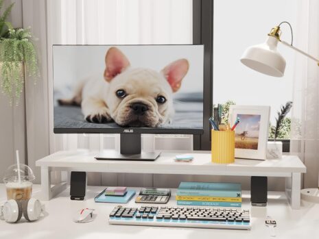 39-Inch Dual Monitor Wooden Stand Riser for 2 Screens – Large Computer Monitor Stand