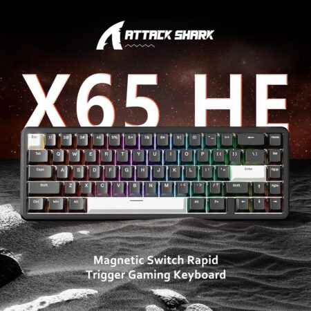 Attack Shark X65 HE Wired Magnetic Switch Gaming Keyboard & R1 Mouse Combo