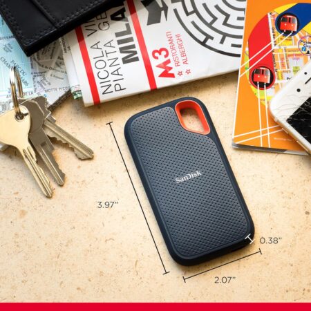 SanDisk 8TB Extreme Portable SSD - 1050MB/s, USB-C, IP65 Water & Dust Resistant