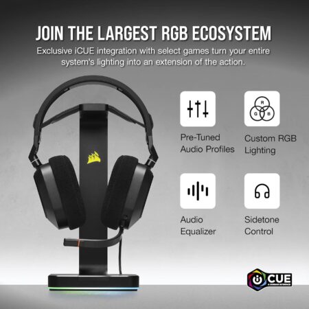 Corsair HS80 RGB USB Gaming Headset with Dolby 7.1 Surround Sound - Broadcast-Grade Audio