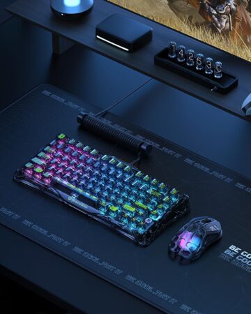 GravaStar Mercury K1 Lite 75% Tri-Mode Gaming Keyboard: 2.4GHz/Bluetooth/Wired, Gasket Design