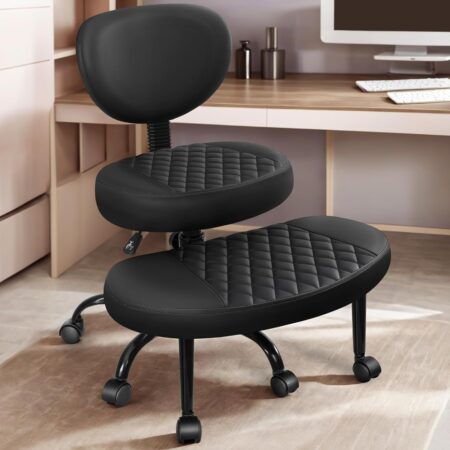 Adjustable Ergonomic Cross-Legged Office Chair with Wheels - Ideal for Meditation, ADHD, and Yoga
