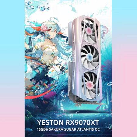 Yeston Sakura Atlantis RX 9070 XT 16GB GDDR6 256-bit 4nm Graphics Card