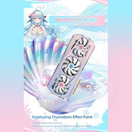 Yeston Sakura Atlantis RX 9070 XT 16GB GDDR6 256-bit 4nm Graphics Card - Streamlined design