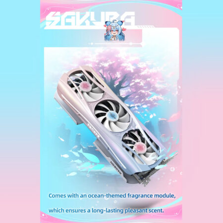 Yeston Sakura Atlantis RX 9070 XT 16GB GDDR6 256-bit 4nm Graphics Card - Ocean-themed fragrance module