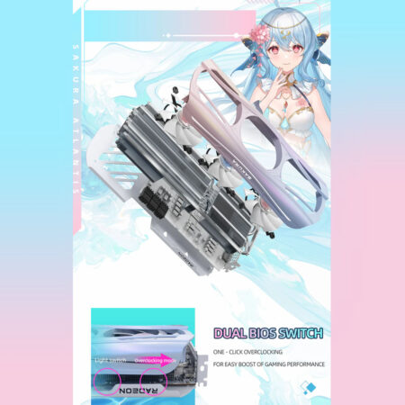 Yeston Sakura Atlantis RX 9070 XT 16GB GDDR6 256-bit 4nm Graphics Card Dual Bios Switch