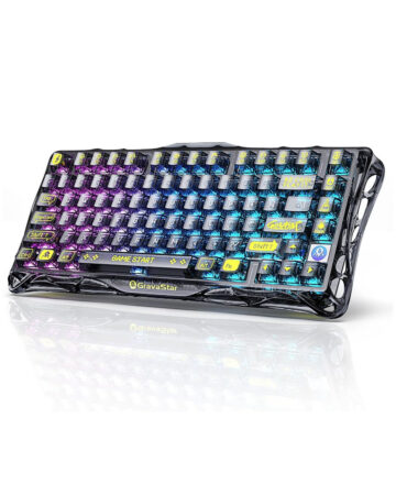 GravaStar Mercury K1 Lite 75% Tri-Mode Gaming Keyboard: 2.4GHz/Bluetooth/Wired, Gasket Design