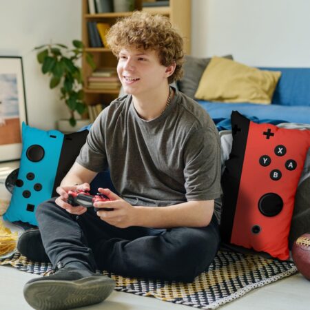 Gaming Throw Pillow Cases Set of 2 - Perfect Gifts for Teen Boys - Soft and Stylish