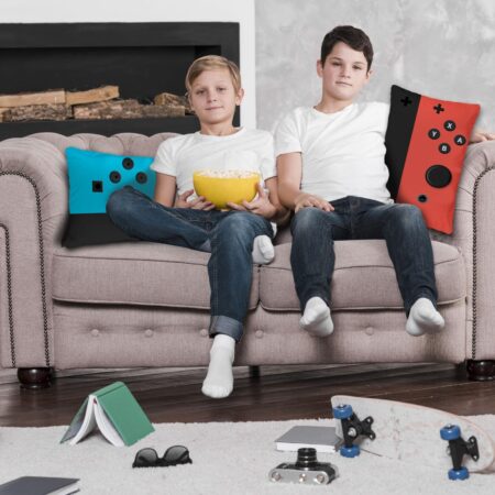 Gaming Throw Pillow Cases Set of 2 - Perfect Gifts for Teen Boys - Soft and Stylish