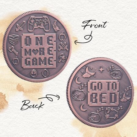 One More Game Coin - Ultimate Gamer Gift: Double-Sided Decision Maker Coin