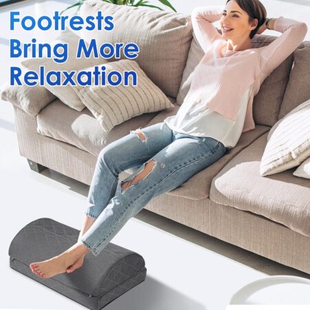The CushZone Foot Rest boosts posture, comfort, and circulation with adjustable height and durable ergonomic support for home, office, and travel