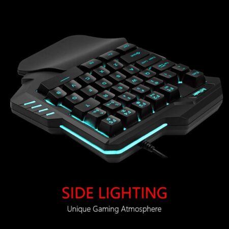 RedThunder Ergonomic One-Handed RGB Gaming Keyboard - 35-Key Portable Mini Keypad