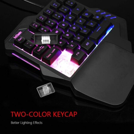 RedThunder Ergonomic One-Handed RGB Gaming Keyboard - 35-Key Portable Mini Keypad
