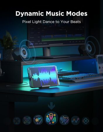 Govee Gaming Pixel Light: 150+ Scene Modes, RGBIC LED Panel with Real-time Info Display