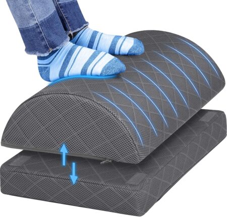 Ergonomic Foot Rest for Desk & Gaming - Comfortable Under-Desk Support with 2 Adjustable Heights