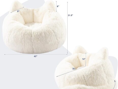 Giant Faux Fur Cat Bean Bag Chair – Soft Plush Seat for Adults & Teens