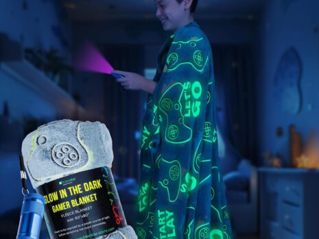 Glow-in-the-Dark Gaming Blanket, Soft 60x80inch Throw