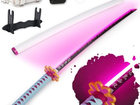 Mitsuri’s 40-Inch Light Up Sword – Rechargeable Plastic Replica with Belt & Stand