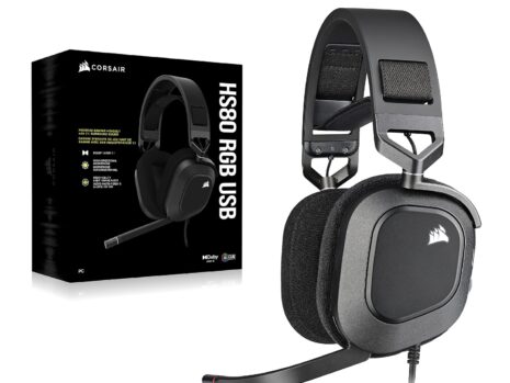 Corsair HS80 RGB USB Gaming Headset with Dolby 7.1 Surround Sound – Broadcast-Grade Audio