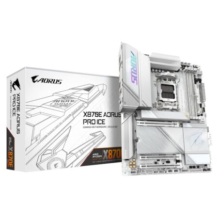 GIGABYTE X870E AORUS PRO ICE Motherboard: AMD AM5, ATX, DDR5, PCIe 5.0, USB4, WiFi 7, 4 M.2 Slots