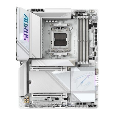 GIGABYTE X870E AORUS PRO ICE Motherboard: AMD AM5, ATX, DDR5, PCIe 5.0, USB4, WiFi 7, 4 M.2 Slots