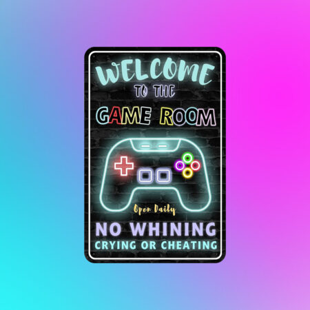 Gamer Wall Decor Metal Sign - 12" x 8" Aluminum Gaming Room Decor for Boys & Bedrooms